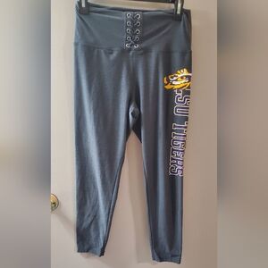 PINK Victoria's Secret Charcoal Leggings with Graphic LSU Tigers Logo. Sz M